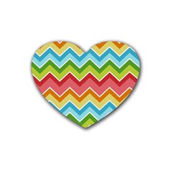 Colorful Background Of Chevrons Zigzag Pattern Rubber Coaster (heart)  by Simbadda