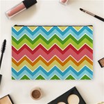 Colorful Background Of Chevrons Zigzag Pattern Cosmetic Bag (Large)  Front