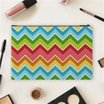 Colorful Background Of Chevrons Zigzag Pattern Cosmetic Bag (Large)  Back