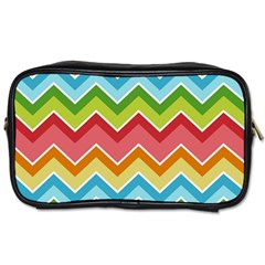 Colorful Background Of Chevrons Zigzag Pattern Toiletries Bags by Simbadda