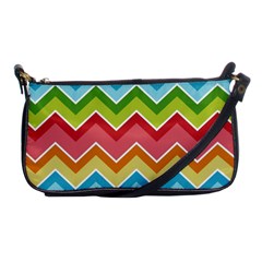 Colorful Background Of Chevrons Zigzag Pattern Shoulder Clutch Bags by Simbadda