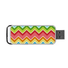 Colorful Background Of Chevrons Zigzag Pattern Portable Usb Flash (two Sides) by Simbadda