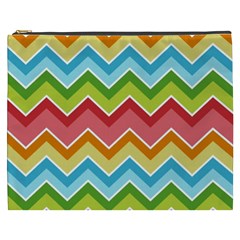 Colorful Background Of Chevrons Zigzag Pattern Cosmetic Bag (xxxl)  by Simbadda