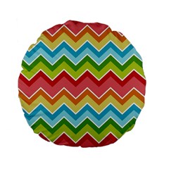 Colorful Background Of Chevrons Zigzag Pattern Standard 15  Premium Flano Round Cushions by Simbadda