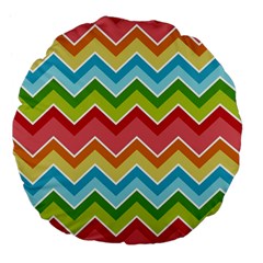 Colorful Background Of Chevrons Zigzag Pattern Large 18  Premium Flano Round Cushions by Simbadda