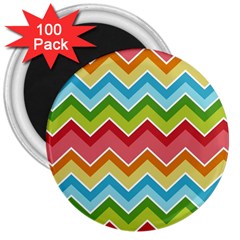 Colorful Background Of Chevrons Zigzag Pattern 3  Magnets (100 Pack) by Simbadda