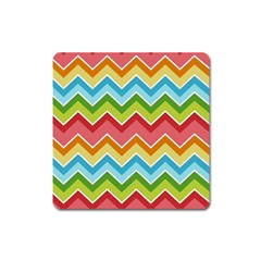 Colorful Background Of Chevrons Zigzag Pattern Square Magnet by Simbadda