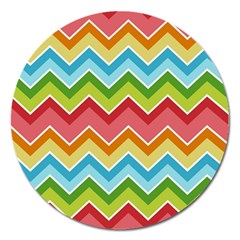 Colorful Background Of Chevrons Zigzag Pattern Magnet 5  (round) by Simbadda