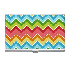 Colorful Background Of Chevrons Zigzag Pattern Business Card Holders by Simbadda