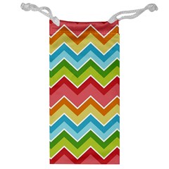 Colorful Background Of Chevrons Zigzag Pattern Jewelry Bag by Simbadda