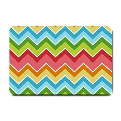 Colorful Background Of Chevrons Zigzag Pattern Small Doormat  by Simbadda