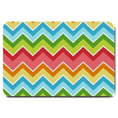 Colorful Background Of Chevrons Zigzag Pattern Large Doormat  by Simbadda