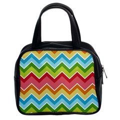 Colorful Background Of Chevrons Zigzag Pattern Classic Handbags (2 Sides) by Simbadda