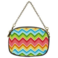 Colorful Background Of Chevrons Zigzag Pattern Chain Purses (one Side)  by Simbadda