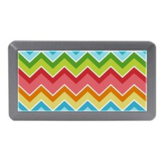 Colorful Background Of Chevrons Zigzag Pattern Memory Card Reader (mini) by Simbadda