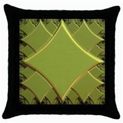 Fractal Green Diamonds Background Throw Pillow Case (black) by Simbadda