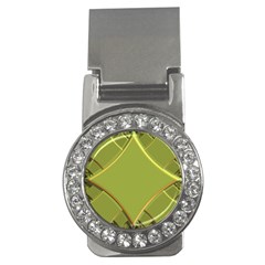 Fractal Green Diamonds Background Money Clips (cz)  by Simbadda