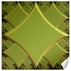 Fractal Green Diamonds Background Canvas 12  X 12   by Simbadda