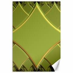 Fractal Green Diamonds Background Canvas 12  X 18   by Simbadda