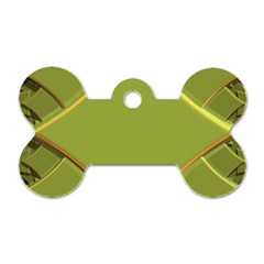 Fractal Green Diamonds Background Dog Tag Bone (two Sides) by Simbadda