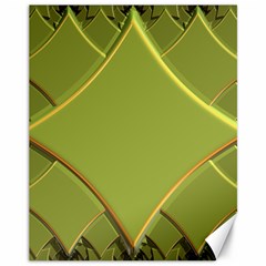 Fractal Green Diamonds Background Canvas 11  X 14   by Simbadda