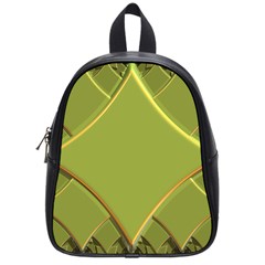 Fractal Green Diamonds Background School Bags (small)  by Simbadda