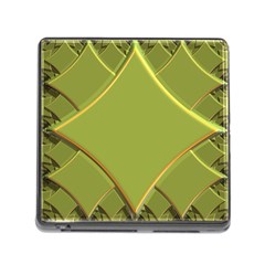 Fractal Green Diamonds Background Memory Card Reader (square) by Simbadda