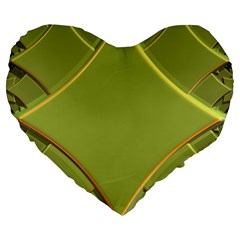 Fractal Green Diamonds Background Large 19  Premium Heart Shape Cushions by Simbadda