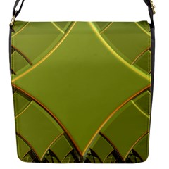 Fractal Green Diamonds Background Flap Messenger Bag (s) by Simbadda