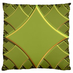 Fractal Green Diamonds Background Large Flano Cushion Case (one Side) by Simbadda