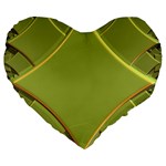 Fractal Green Diamonds Background Large 19  Premium Flano Heart Shape Cushions Front