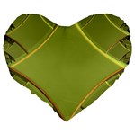 Fractal Green Diamonds Background Large 19  Premium Flano Heart Shape Cushions Back