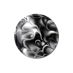 Fractal Black Liquid Art In 3d Glass Frame Magnet 3  (round) by Simbadda