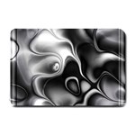 Fractal Black Liquid Art In 3d Glass Frame Small Doormat  24 x16  Door Mat