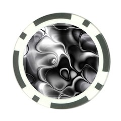 Fractal Black Liquid Art In 3d Glass Frame Poker Chip Card Guard (10 Pack) by Simbadda