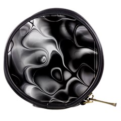 Fractal Black Liquid Art In 3d Glass Frame Mini Makeup Bags by Simbadda