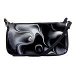 Fractal Black Liquid Art In 3d Glass Frame Shoulder Clutch Bags Front