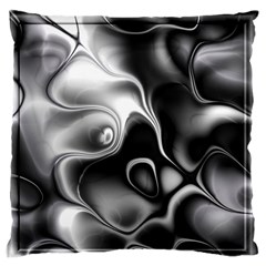 Fractal Black Liquid Art In 3d Glass Frame Standard Flano Cushion Case (two Sides) by Simbadda