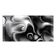 Fractal Black Liquid Art In 3d Glass Frame Satin Shawl by Simbadda