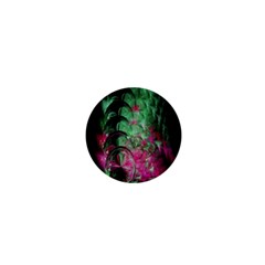 Pink And Green Shapes Make A Pretty Fractal Image 1  Mini Buttons by Simbadda