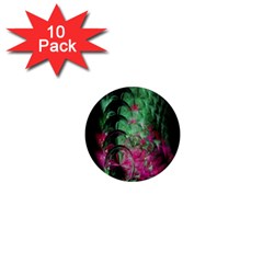 Pink And Green Shapes Make A Pretty Fractal Image 1  Mini Magnet (10 Pack)  by Simbadda