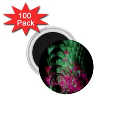 Pink And Green Shapes Make A Pretty Fractal Image 1 75  Magnets (100 Pack)  by Simbadda