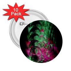 Pink And Green Shapes Make A Pretty Fractal Image 2 25  Buttons (10 Pack)  by Simbadda