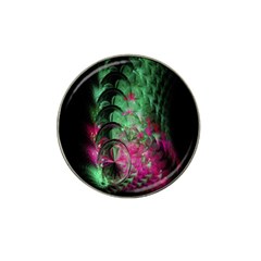 Pink And Green Shapes Make A Pretty Fractal Image Hat Clip Ball Marker by Simbadda