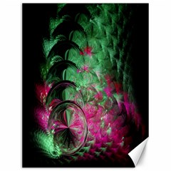 Pink And Green Shapes Make A Pretty Fractal Image Canvas 12  X 16   by Simbadda