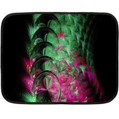 Pink And Green Shapes Make A Pretty Fractal Image Double Sided Fleece Blanket (mini)  by Simbadda