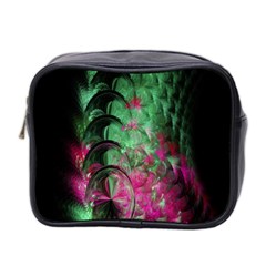 Pink And Green Shapes Make A Pretty Fractal Image Mini Toiletries Bag 2-side by Simbadda