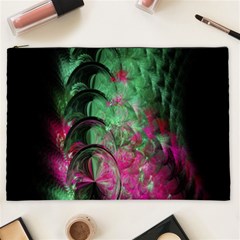 Pink And Green Shapes Make A Pretty Fractal Image Cosmetic Bag (xxl)  by Simbadda