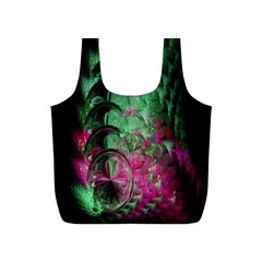 Pink And Green Shapes Make A Pretty Fractal Image Full Print Recycle Bags (s)  by Simbadda