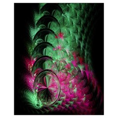 Pink And Green Shapes Make A Pretty Fractal Image Drawstring Bag (small) by Simbadda